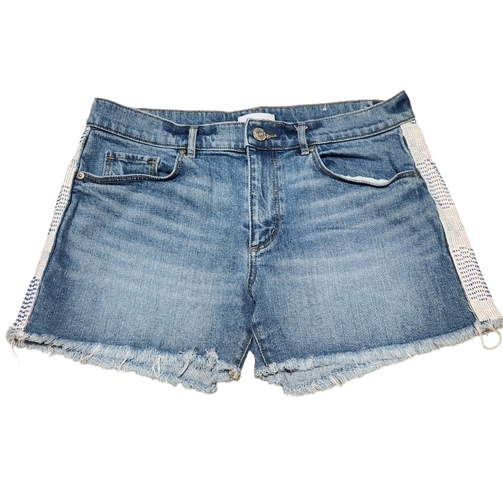 Loft Women's Cut Off Light Wash Denim Jean Shorts with side detail, size 8 / 29